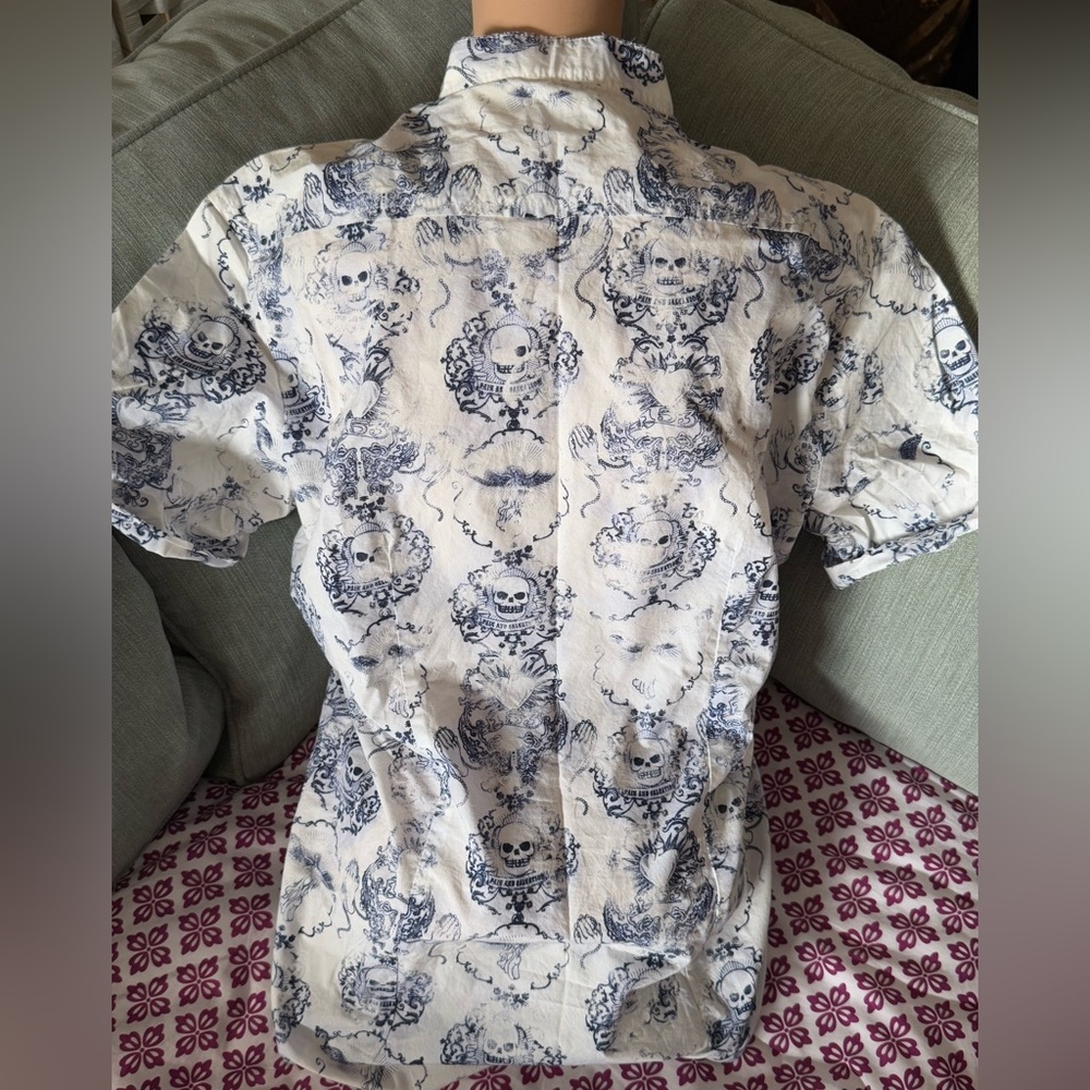 VINTAGE/RARE Encorgie Jean’s Session - Skull Button Tee - Women’s Size L - Picture 5 of 6